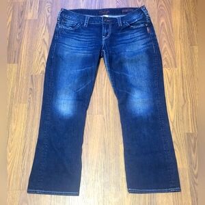 Silver Jeans Santorini Dark Wash Blue Denim Relaxed Fit Staight W30 L25 B33